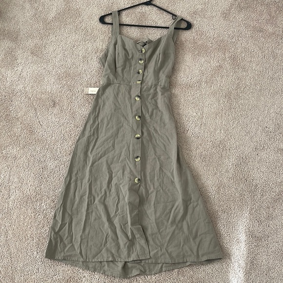 Japna Green Button Up Jumper Dress 